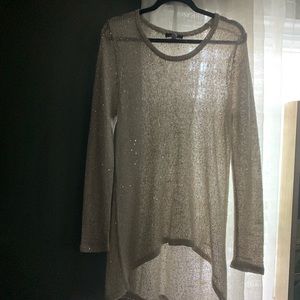 plus size ( x1 ) sequence gold casual sweater